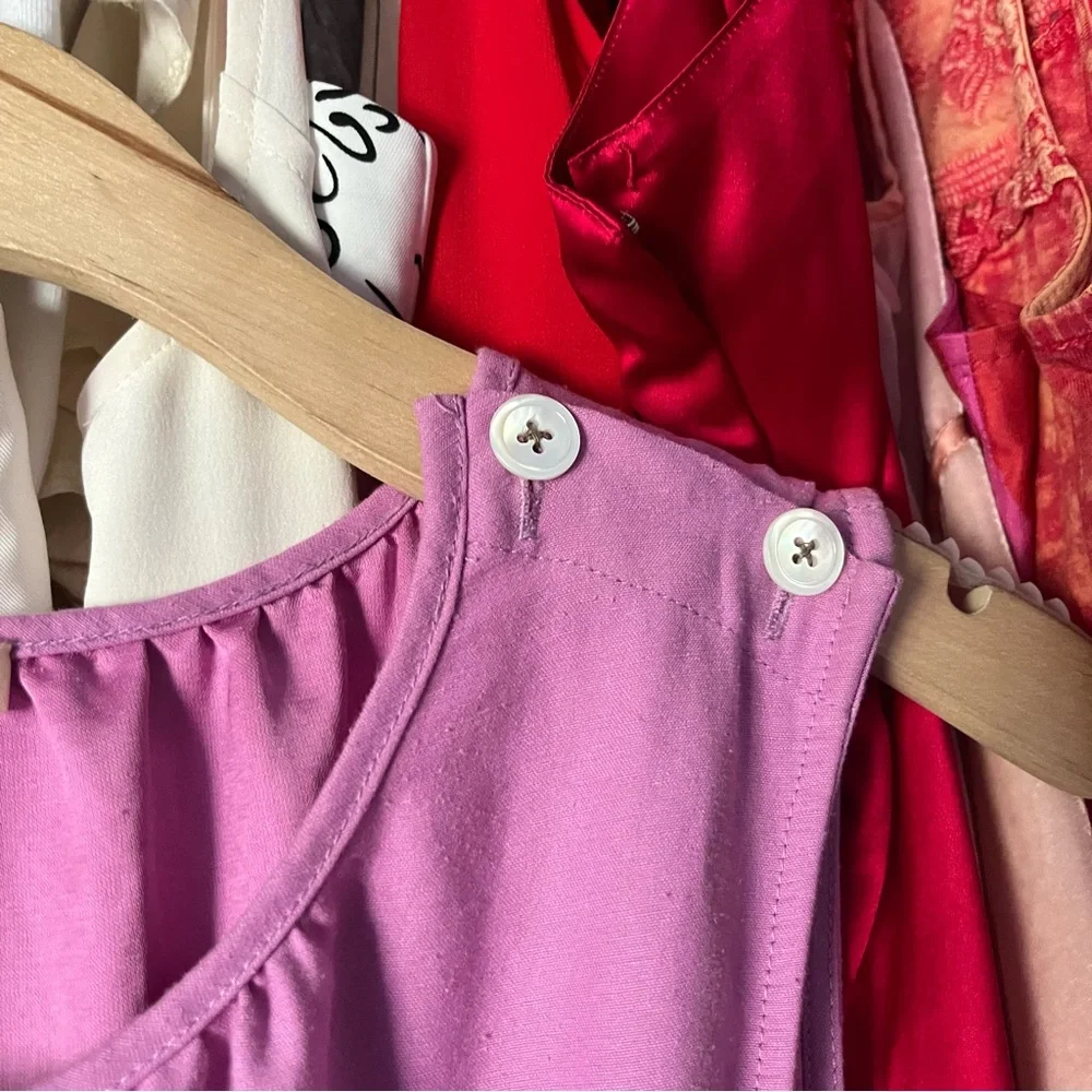 BELLEROSE lavender purple pink‎ viscose poly cotton blend sleeveless cutout wide